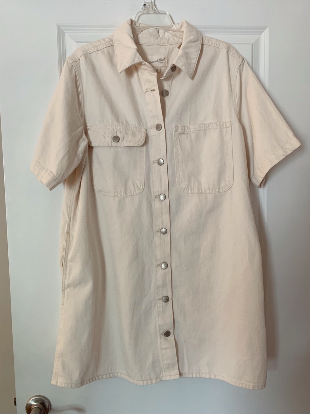 Universal Thread Cream Button-Front Mini Dress